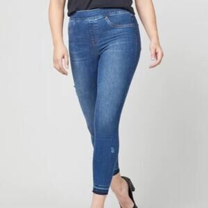 SPANX Distressed Ankle Skinny Jeans in Medium Wash Size XSP